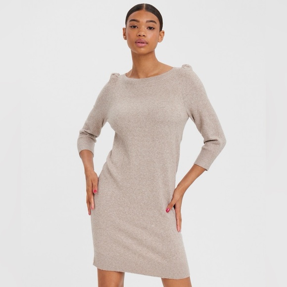 VERO MODA VMDOFFY Short Knitted Boat Neck  Knee Length DRESS Size S - Picture 5 of 14